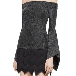 BCBGMAXAZRIA Liane Metallic Off-the-Shoulder Top